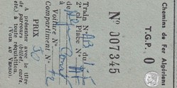 Chemins de Fer Algériens T-G-P-0 Alger constantine