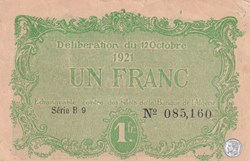 * 140-34- 12/10/1921 Constantine 1 Franc Cdc Séries B9