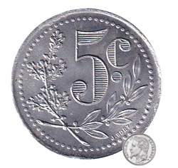 1921 5 centimes Alger chambre de Commerce