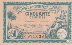 141-25 -25/03/1921 Oran 50 Cts Cdc