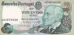 1978 Pick176a.2 20 $ - Escudo portugais Unc