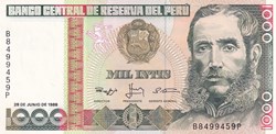 1.000 Intis  Banco Central de Reserva del Perú  28.06.1988 Unc Pick 136b