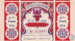 Loterie Algérienne   8éme Tranche 1956