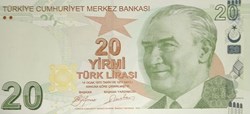2019 Pick 224a 20 Türk Lirası Türkiye Cumhuriyet Merkez Bankası Unc