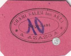 AZAZGA, CHAMI SALEM BEN AKLI 0,10(F) - 10 centimes carton rose
