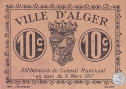 Ville d'Alger- 9/3/1917 10 Centimes Beige (11)