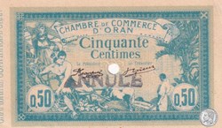 141-6-10/11/1915 Oran 50 Cts - Série Annule - Cdc