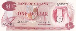 1989 Pick21f 1 $ - Dollar guyanaise Unc