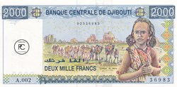 2008 Pick43 2 000 Fdj - Franc djibouti Unc