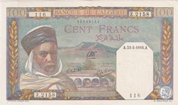 1945 Pick 85 116 100 Franc algérien Unc