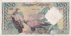 1958 Pick117 500 Francs Banque de l'Algérie TTB+