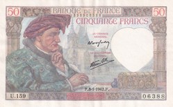 1942 Pick 93 50 Francs Jacques Coeur