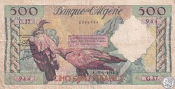 1958 Pick117 500 Francs Banque de l'Algérie TTB