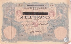 1942 Pick31 875 1 000 F - Franc tunisien état B+