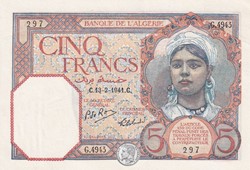 1941 Pick77b.1 5 francs Type 1924 « Numéros inversés » Unc