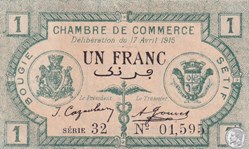 139-2- 17/4/1915 Bougie Sétif 1 Franc Cdc Séries 32