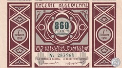 Loterie Algérienne  7éme Tranche 1956