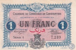 140-10- 7/11/1916 Constantine 1 Franc Cdc Séries 1