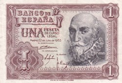 1953 Pick 144 1 Peseta Banco de España Unc