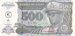 1994  Pick63a  500 NZ - Nouveau zaïre zaïrois  Unc