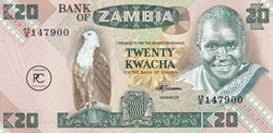 1986 Pick27e 20 ZK - Kwacha zambien Unc