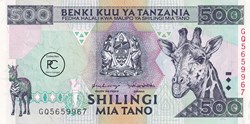 1997  Pick30   500 TSh - Shilling tanzanien  Unc