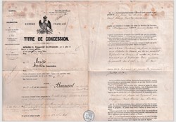 titre de concession 1859 Algérie sous Empire Français