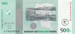 2010 Pick100a 500 FC - Franc congolais Unc