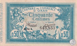 141-19 -10/11/1915 Oran 50 Cts - Série I - Cdc