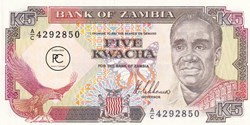 1989 Pick30a 5 ZK - Kwacha zambien Unc