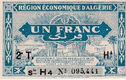 1944 H4 Pick101 1 Franc algérien Unc
