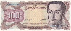 100 Bolívares Banco Central de Venezuela 13.10.1998 Unc Pick 66g