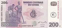 2007 Pick99a 200 FC - Franc congolais Unc