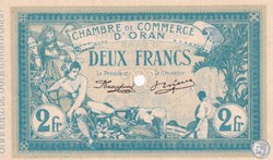 141-18-10/11/1915 Oran 2 Franc annulé Cdc