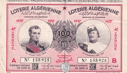 Loterie Algérienne    4éme Tranche 1937