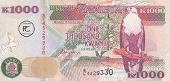 2001 Pick40b 1 000 ZK - Kwacha zambien Unc