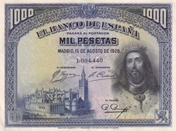 1928 Pick 78 1.000 Pesetas Banco de España