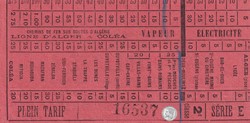 Ticket tramway -Tramways d'Alger début XXe "Chemins de Fer sur Routes d'Algérie" Alger à Coléa