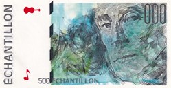 Billet test,. Echantillon. Banque de France. 500 Francs Maurice Ravel. Unc