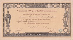 Versement d'or pour la Défense Nationale 5 Avril 1917
