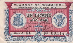 139-6- 9/3/1918 Bougie Sétif 1 Franc Cdc Séries A.54