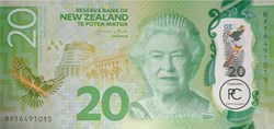 2016  Pick193a  20 $ - Dollar néo-zèlandais Unc