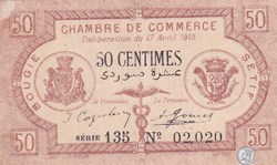 139-1- 17/4/1915 Bougie Sétif 50 cts Cdc Séries 135