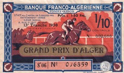 Banque Franco Algérienne 1/10 éme 13éme Tranche 1950