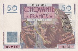 1949 Pick 127 b 50 Francs le verrier Unc
