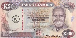 1991 Pick35a 500 ZK - Kwacha zambien Unc