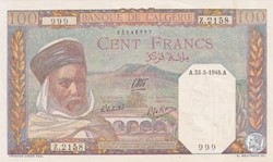 1945 Pick 85 100 Franc algérien 999 Unc