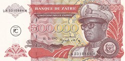 1992  Pick43a.2  500 000 Ƶ - Zaïre zairéen  Unc