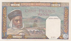 1945 Pick 85 100 Franc algérien 185 Unc
