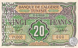 1948 Pick 22s 20 Francs Khamassi - Spécimen (2)